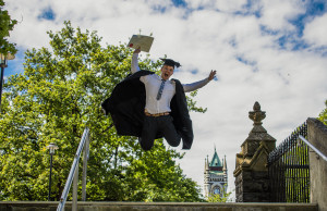 Bailey Graduating and Jumping in the air