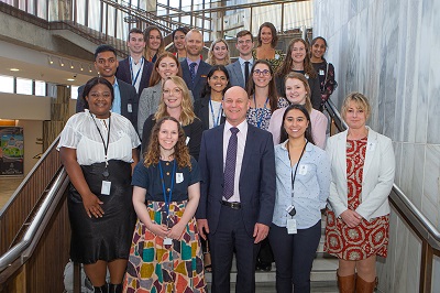 Interns and Ray at Parliament Ray Smith and the 2019 Heath and Safety Summer Interns at Parliament to meet the Minister for Workplace Relations and Safety.