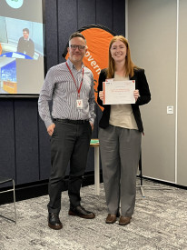 Intern receiving her certiticate