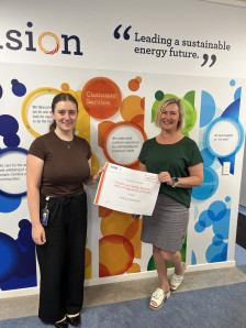 Intern receiving her certiticate